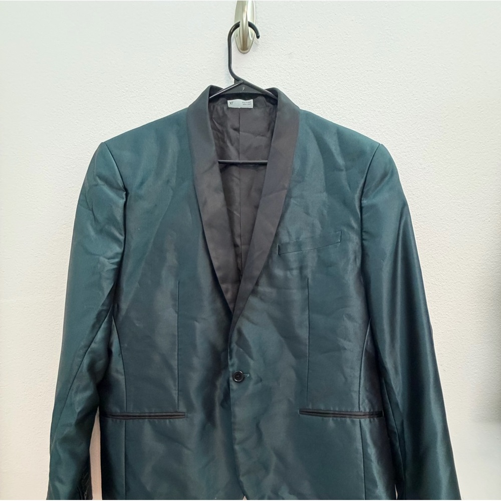 Teal Satin Finish Blazer Jacket – US XL - Picture 2 of 5